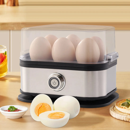 Electric Egg Cooker 6-Egg Capacity Vegetable Steamer W/ Auto Shut-Off Egg Boiler Kitchen Cooking Machine for Hard Boiled Eggs