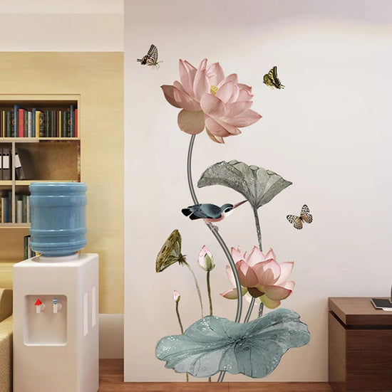 Lotus Wall Stickers Large Decorative Stickers Living Room Home Decor